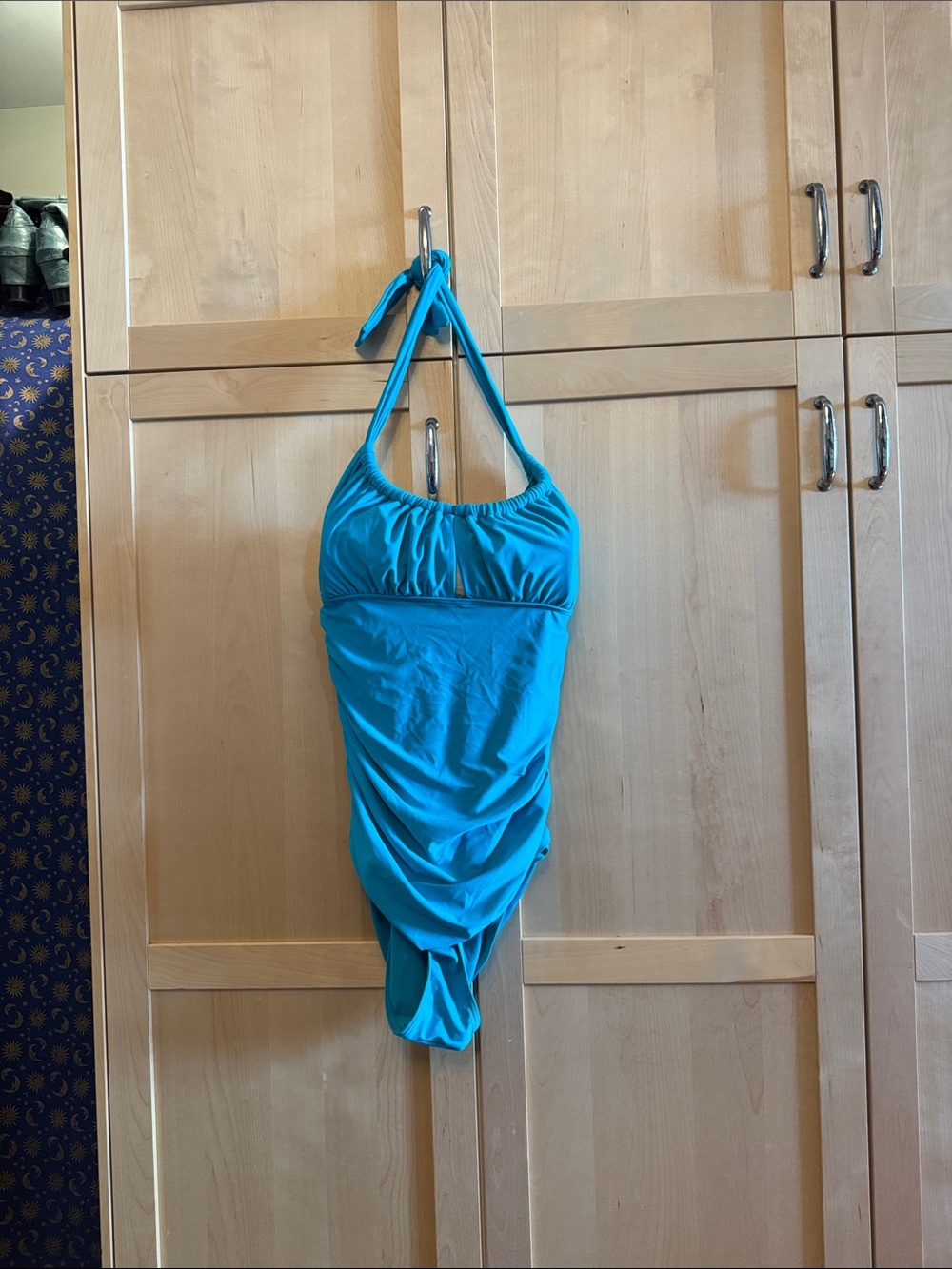 La Vie En Rose Turquoise Halter One-Piece Swimsuit